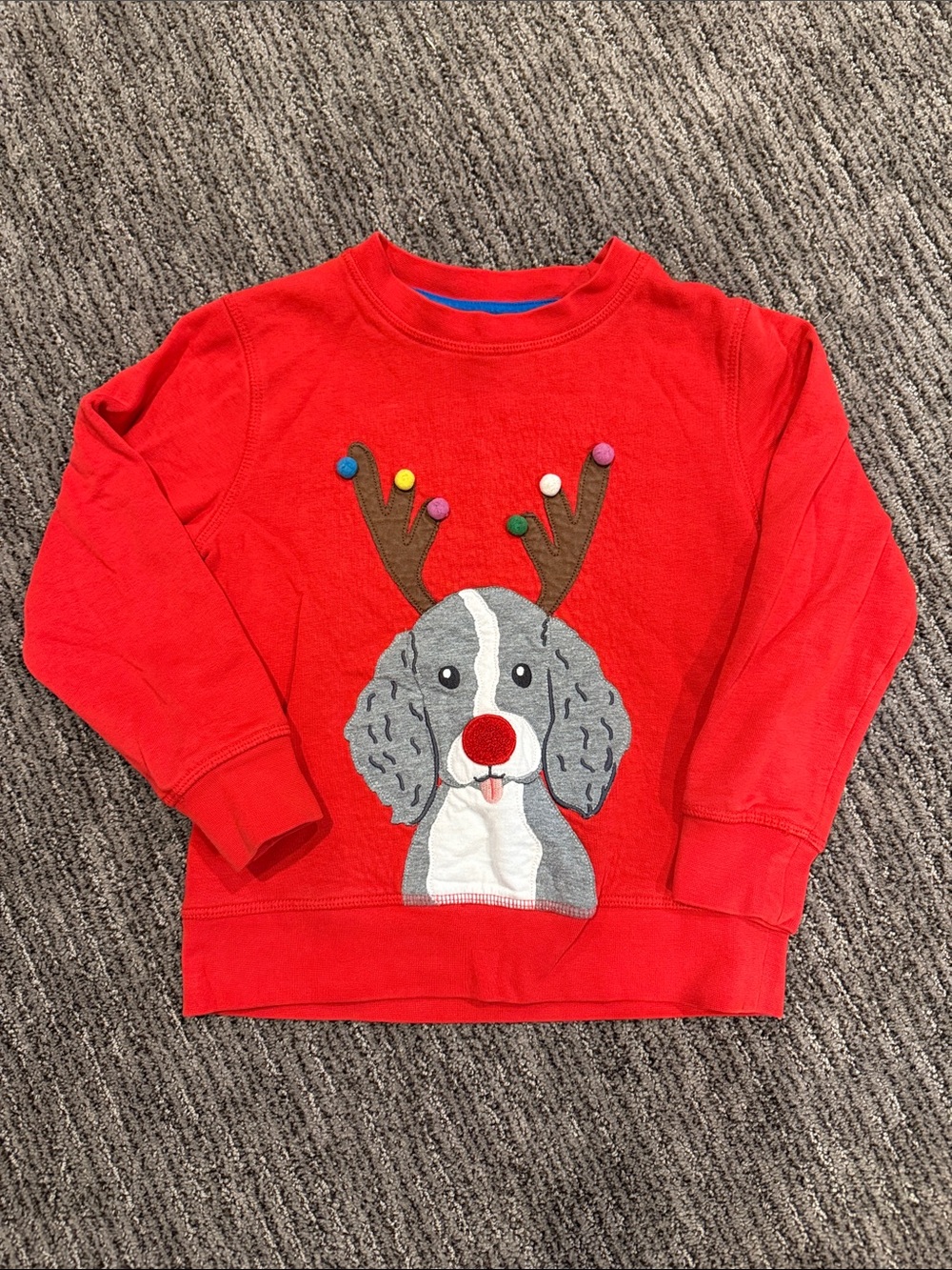 Mini Boden Red Holiday Puppy Sweatshirt